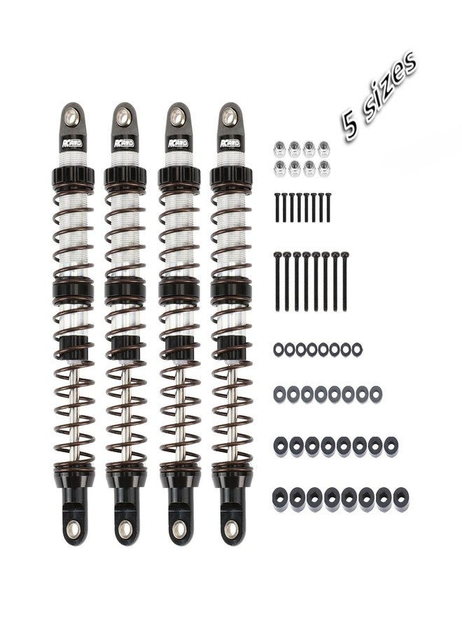 RCAWD 7075 100mm Shock Absorbers Universal for 1/10 RC Crawler Upgrades, for SCX10 I II III Pro 90046 AXI231017 TRX4 TRX6 Redcat D90 MST RC Shocks Dampers with Spring Black - Image 1